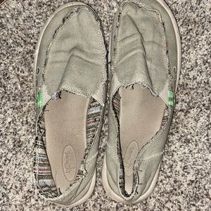 Mint green Sanuk Boat shoes